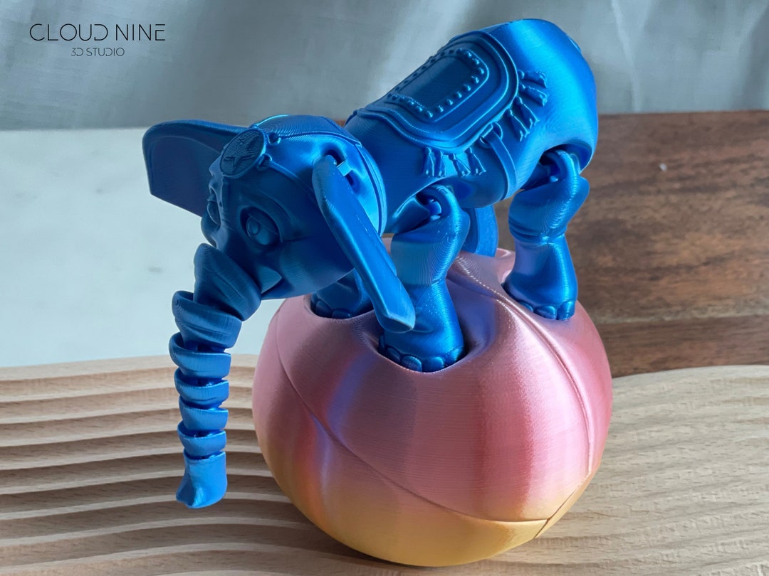Circus Elephant Desk Toy Articulated Flexi Elephant Elephant Etsy