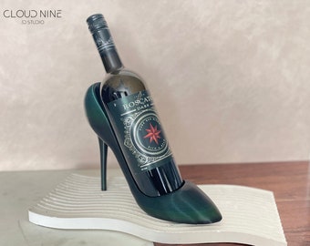 Stiletto Wine Bottle Holder Decor, High heel wine bottle holder, Woman Shoe Wine Bottle Holder, Wine Lovers Fun Gift, Kitchen Decor