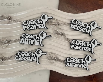 Custom Name Gymnast Keychain, Personalized Name Tag Keychain, Gymnastics Keychain, Gift for Gymnasts, Stocking Stuffer, Backpack Name Tag