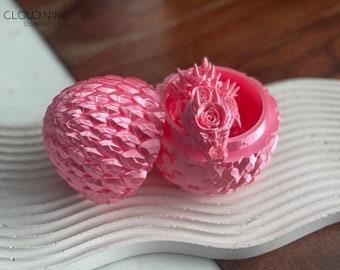 Mystery Dragon Egg, Baby Rose Dragon, Articulated Dragon, Dragon Fidget Toy, Fun Gift for Dragon Lovers, Baby Dragon Egg