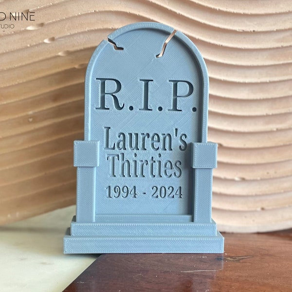 CUSTOM NAME Tombstone Cake Topper, Grave Stone Halloween Party Table Decoration, Halloween Desk Decor, RIP Youth Headstone
