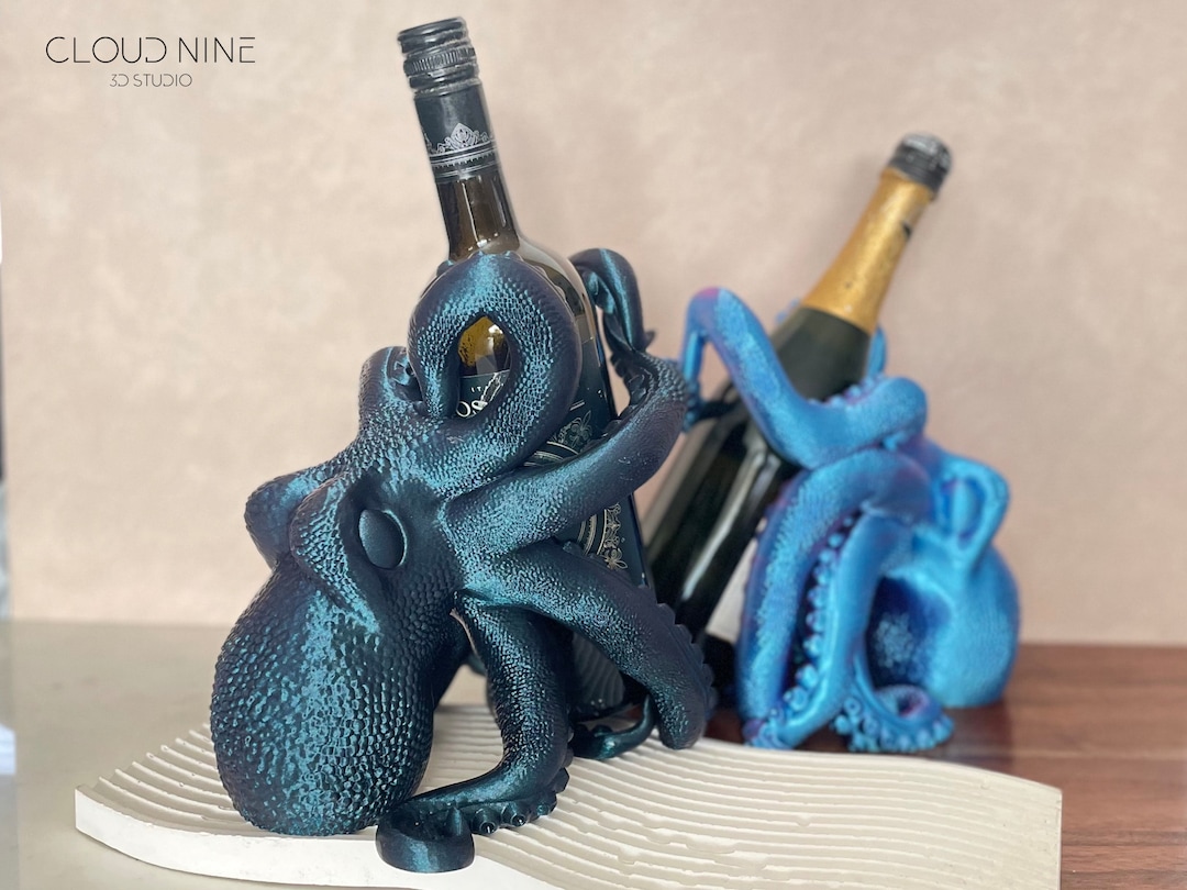 Wine Bottle Holder Octopus Wine Bottle Holder Kraken Wine Etsy