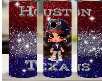 Houston Football Girl Tumbler Wrap PNG (Digitale Datei)