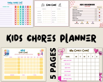 chore chart husband and wife Childrens Printable Downloadable Chore List | Kids Daily Chore List Planner Template | Childrens School Planner | Sons | Boys | Homeschool