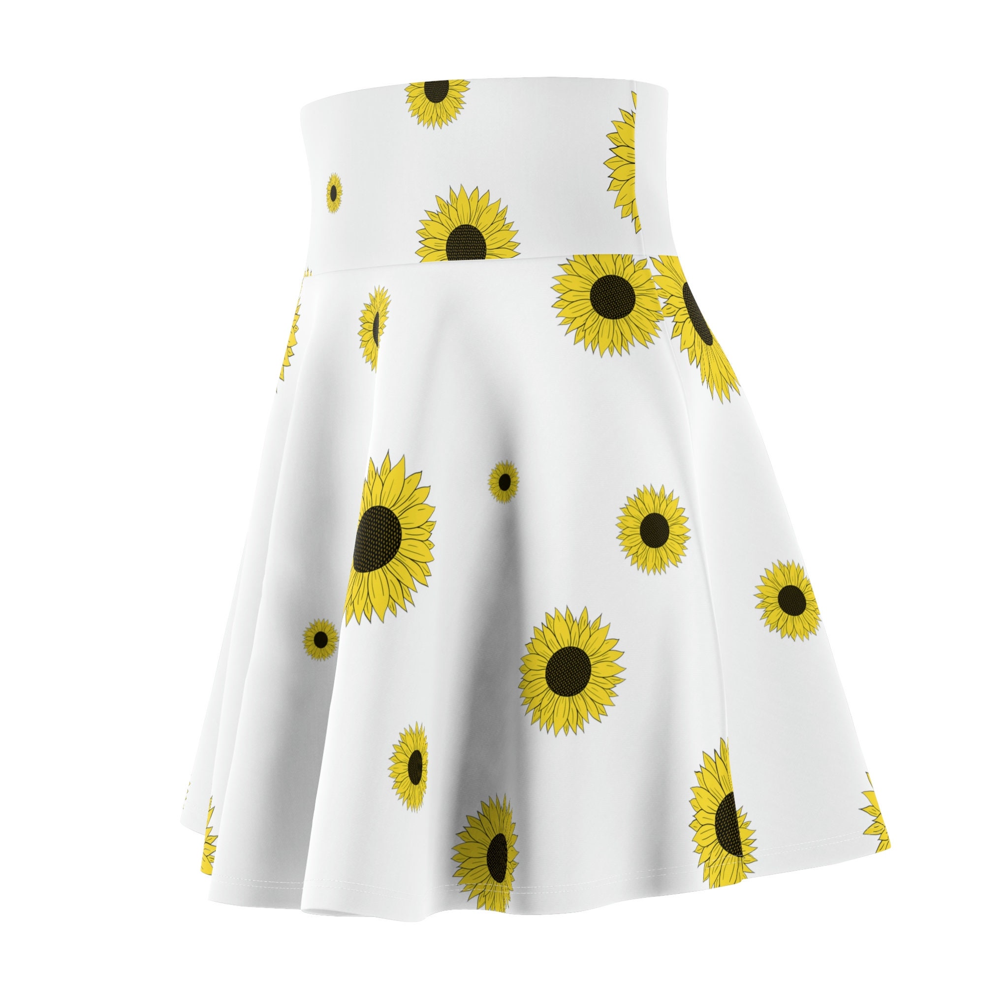 Sunflowers Skater Skirt, Women's Skater Skirt