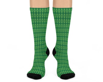 Cannabis Leaf - Cushioned Crew Socks (Dark Green)