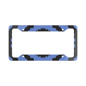 Tie-Dye Effect Metal License Plate Frame Blue image 1