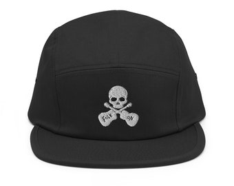 Folk On Skull & Bones (Guitars) Embroidered Five Panel Cap - Yupoong