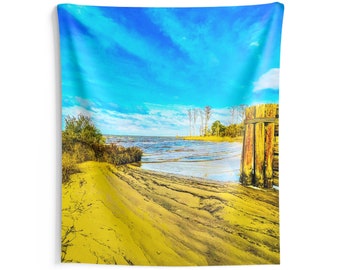 Old Ferry Landing - Alligator River - Outer Banks, NC - OBX - Indoor Wall Tapestry