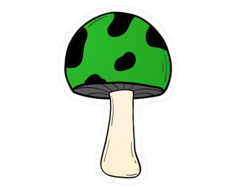 Mushroom (Green w/ Black) - Kiss-Cut Vinyl Decal