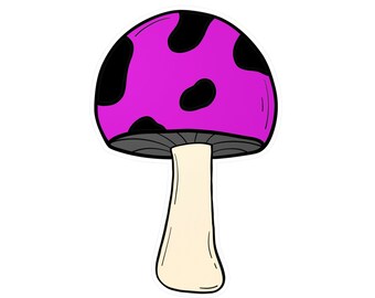 Copy of Mushroom (Purple w/ Black) - Kiss-Cut Vinyl Decal