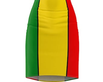 Rasta - Women's Pencil Skirt (Red, Yellow, Green)