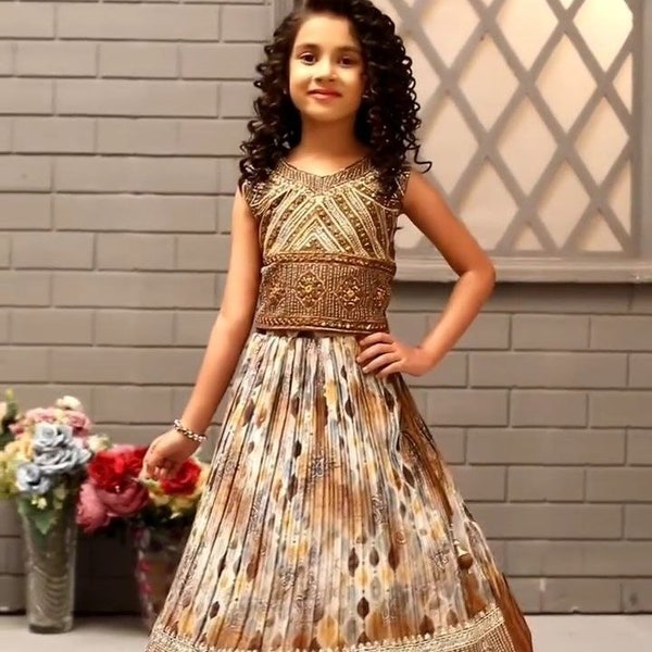 Latest Kids Lehenga choli, Organza Silk Girls wedding Lehenga Kids party wear dress, Indian girls 1 to 16 years kids dress kids ethnic wear