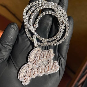 Nombre personalizado Iced out Pendant, Mens Hip Hop Rapper Jewelry, 925 Plata hecha a mano VVS Moissanite Letter Pendants, Regalo para él