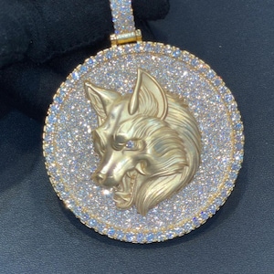 Iced out wolf pendant hot sale