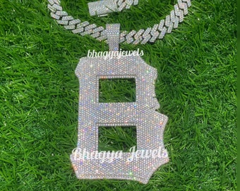 Men's Custom Letter B Pendant, Hip Hop Jewelry, Birthday Gift for Him, Pass Diamond Tester