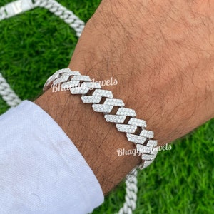 Bransoletki Premium 925Silver Moissanite Miami Cuban Chain, 10 mm szeroka bransoletka męska Cuban, diamentowy łańcuszek kubański, naszyjnik unisex Moissanite