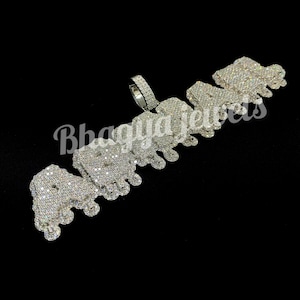 Colgante de moissanita con nombre personalizado, colgante de collar de hip hop con diamantes VVS helados, colgante con nombre y letra de plata 925, regalo personalizado para él o ella