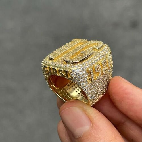 Iced out championship ring deals