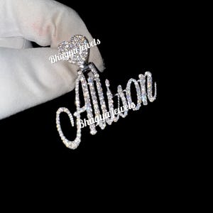 Colgante de diamante natural con nombre y letra personalizado, colgantes de hip hop de una sola capa, joyería de lujo con forma de corazón, regalos de San Valentín para él y para ella