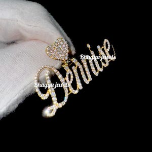 Colgante con nombre y letra personalizado, colgante con dije inicial, colgante con forma de corazón personalizado con acabado helado, colgante con inicial de diamante para él, joyería personalizada