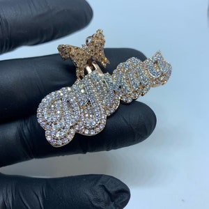 Pingente de letra personalizado redondo Hip Hop 925 Prata Unissex Iced Out VVS Moissanite presente para ele/ela, presente de aniversário, testador de diamante aprovado Pingente