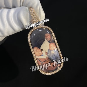 Premium Iced out VVS Photo Pendant VVS Moissanite Memory Pendant for Men Jewelry 925 Silver Charm Birthday Gift Of Pendant Pass Diamond Test