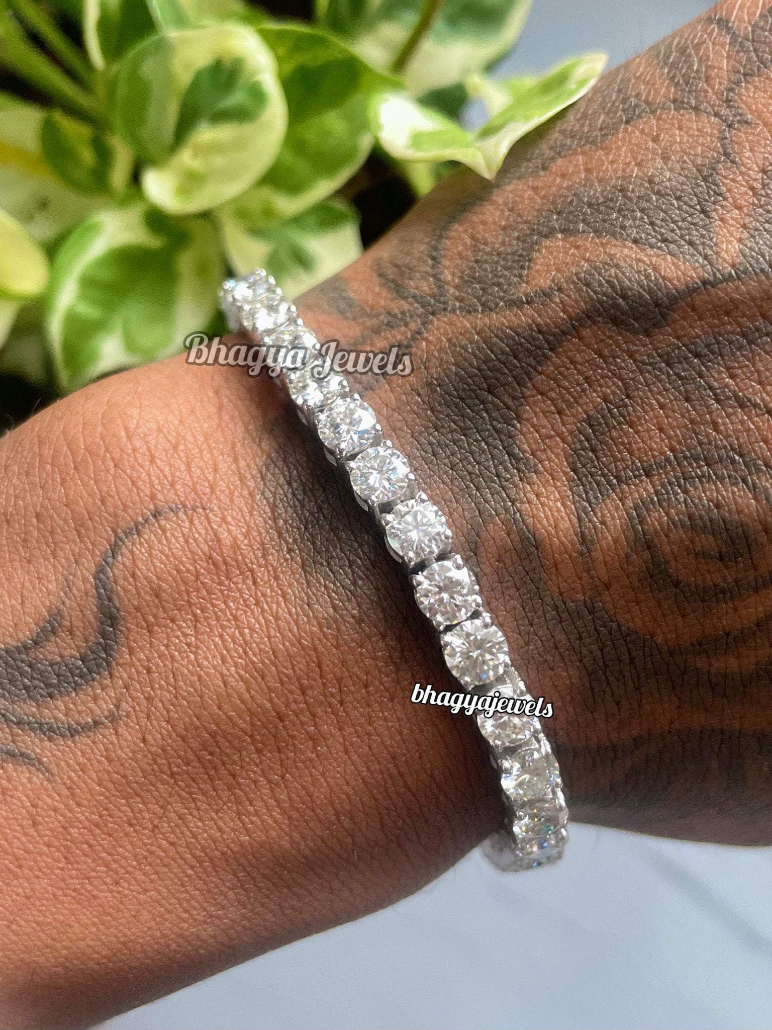 VVS Diamond Tennis Bracelet, 5mm Round Moissanite Tennis Bracelet