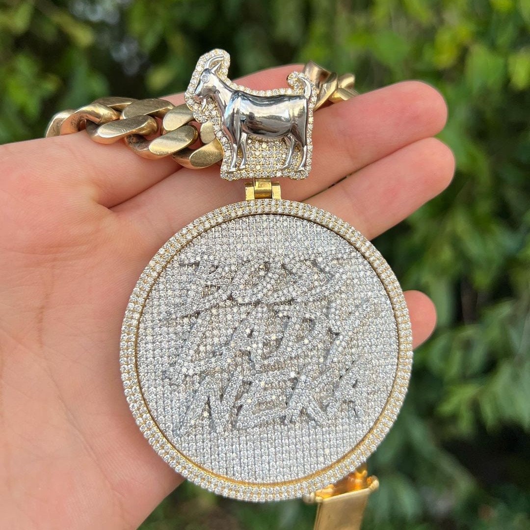 With Name Custom Circle Pendant Single Row Custom Image Circle