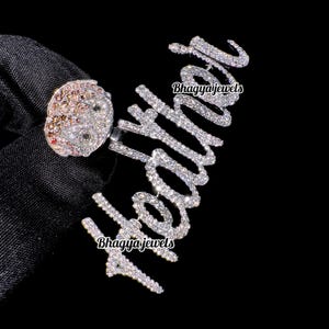 Colgante personalizado con nombre, collar con nombre escrito, delicada joyería con inicial personalizada, regalo de Navidad personalizado para ella y él.