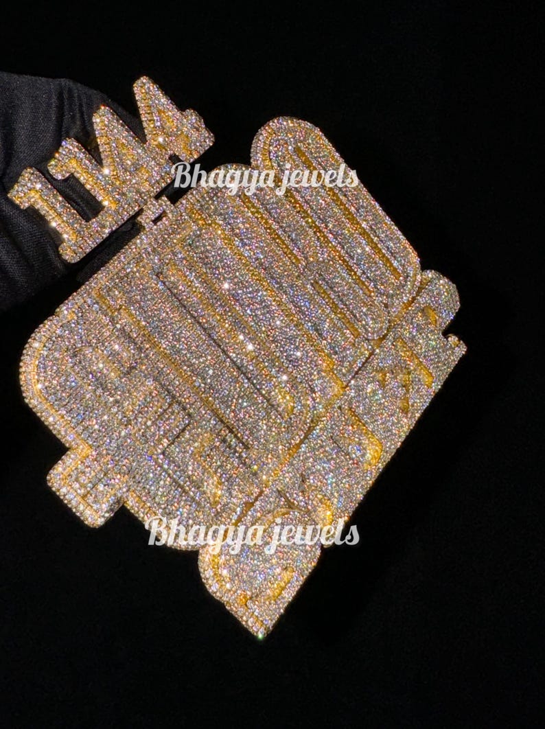 Rapper Pendant Numbers VVS Number Bail Hip Hop Custom Letter Name Number Logo Pendant, Iced ...