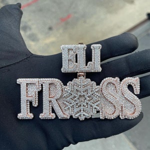 Colgante de letra helado personalizado, colgante de hip hop de moissanita para hombre, colgante de plata de ley 925, joyería de hip hop, regalo de cumpleaños para él