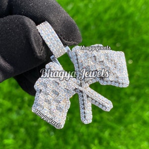 Völlig vereisten heraus Charme-Flaggen-Anhänger VVS1 Moissanite-Diamant-Hip-Hop-Anhänger 10K Gold-Rapper Männer Kundenspezifischer handgemachter Moissanite-Anhänger für Geschenk
