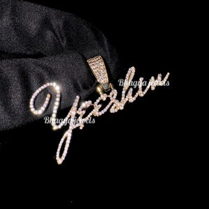 Colgante de moissanita VVS con nombre de letra personalizado, colgante de moissanita VVS de hip hop en oro de 10 quilates, colgante personalizado de moissanita VVS, colgante de moissanita personalizado
