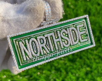 Colgante con nombre de moissanita en oro de 18 quilates, estilo hip hop, VVS, con diamantes, personalizado, con brillo nocturno, collar con letras personalizadas para hombre, regalo unisex.