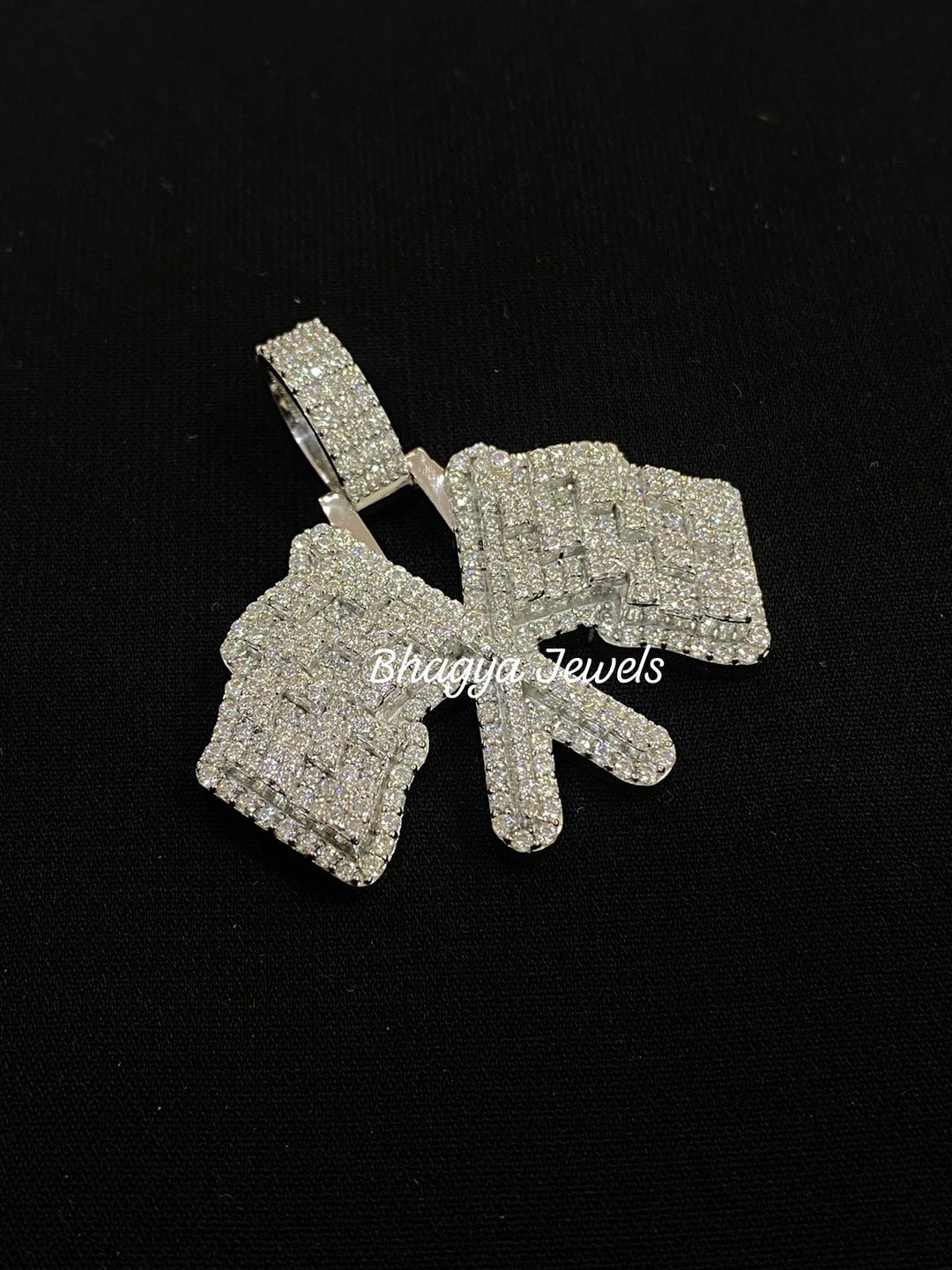 Fully Iced Out Charm Flag Pendant VVS1 Moissanite Diamond Hip Hop ...