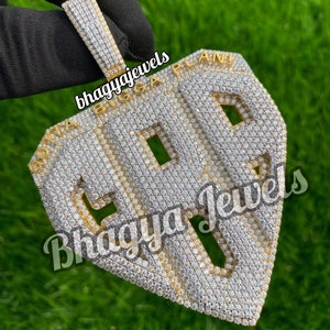 Vvs moissanite diamante carta "gbp" hip hop pingente personalizado 925 prata esterlina dois tons nome colar personalizado pingente bling jóias