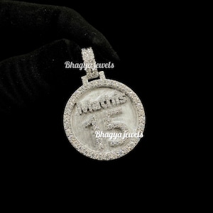 Custom Name Logo Number Iced Out VVS Moissanite Diamond Pendant, Unisex Diamond Pendant, Iced Out Men Pendant/ Personalize Hip Hop jewelry