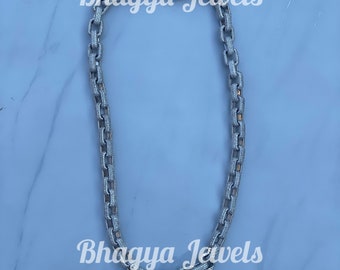 Men's Iced Out Cuban Link Chain, VVS Moissanite Diamond Heavy Link Chain with 925 Silver, Pass Diamond Test, Gift For Men