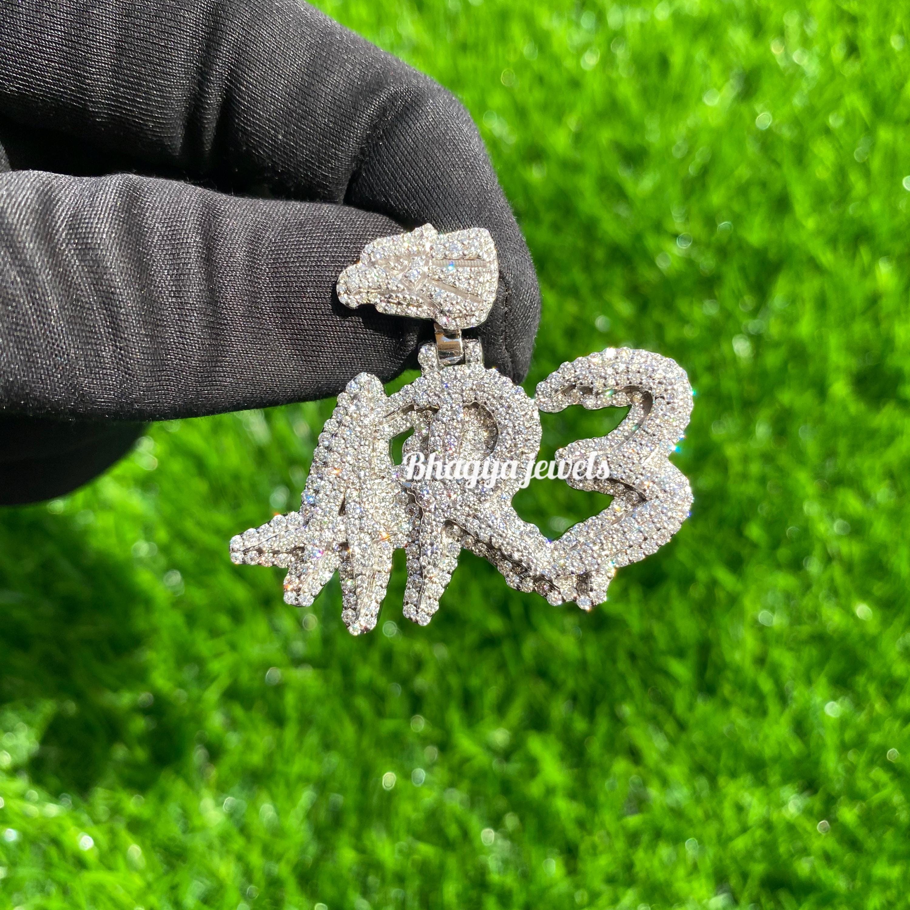 Rapper Pendant Numbers Customize Hip Hop Pendant, Custom Letter and Number Pendant, Iced Out ...