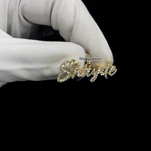 Colgante de diamante cultivado en laboratorio/Collar personalizado con nombre y diamante pavé de 14k/Collar con letra de diamante/Regalo de cumpleaños para ella/él/Ideas de regalo de diamantes