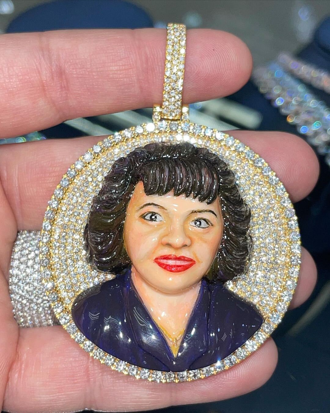 Custom Moissanite Photo Pendant VVS Diamond Memory Charm Iced Etsy