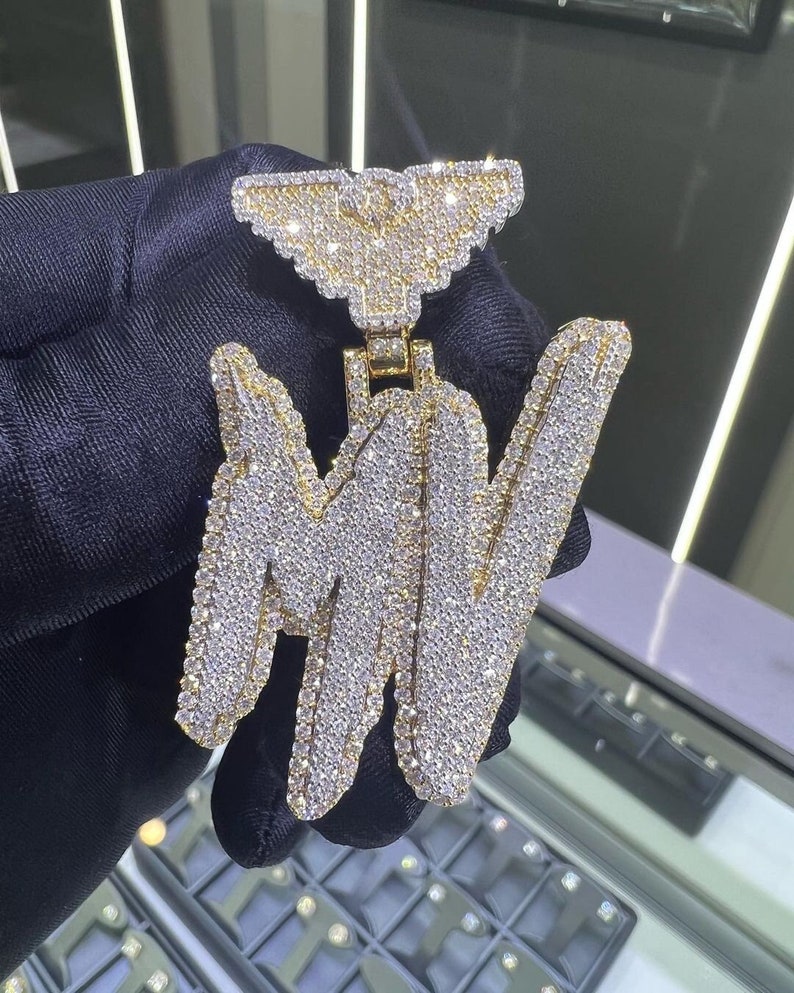Custom Letter Iced Out VVS Pendant, Men's Hip Hop Moissanite Pendant