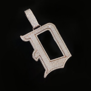 Fully Iced out Charm Letter D Pendant VVS1 Moissanite Diamond Hip Hop Pendant 925 Silver Rapper Men Custom Handmade Moissanite Pendant Gift