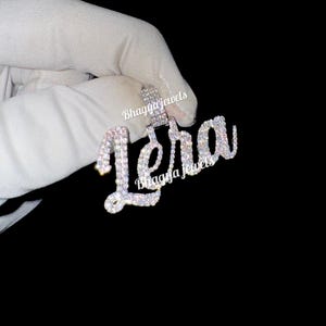Colgante con nombre de diamante, collar pavé personalizado, collar escrito a mano, joyería nupcial, collar de boda, colgante con nombre de letras, regalo de dama de honor