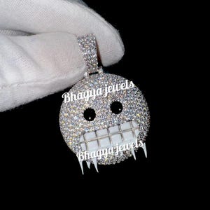 Custom Emoji 3D Moissanite Pendant, Men&#39;s Moissanite Pendant, Any Style Emoji Custom Pendant, Cold Emoji Pendant, Passes Diamonds Tester