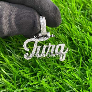 Colgante con nombre de diamante con escritura, collar con nombre personalizado, dije inicial, colgante con dije de letra, joyería con nombre brillante, collar personalizado