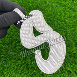 Colgante de plata de ley 925 con moissanita VVS personalizado de estilo hip hop, colgante con inicial de moissanita con la letra "S" personalizada, regalos para ella y él