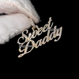 Benutzerdefinierte Diamant Name Kristall Buchstaben Anhänger, Name Unterschrift handgeschriebene Halskette, personalisierte Pave Dainty Script Name Anhänger Schmuck Geschenk