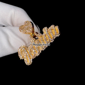 Colgante con letra con nombre "Jahida" en oro macizo y diamante natural de 10 quilates, collar con nombre personalizado con diamantes para ella, colgante de lujo con letra personalizada en oro macizo